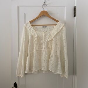 Madewell Cream Eyelet Blouse